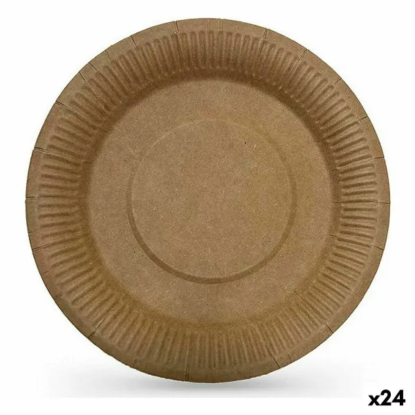 Plāksņu komplekts Algon Vienreizējas lietošanas kraftpapīrs 3 Daudzums 28 cm (24 gb.)