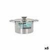 Кастрюля со стеклянной крышкой Quttin Hermes Сталь 2,8 L (6 штук)