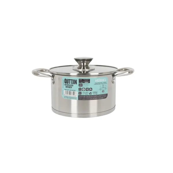 Кастрюля со стеклянной крышкой Quttin Hermes Сталь 2,8 L (6 штук)