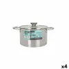Кастрюля со стеклянной крышкой Quttin Hermes Сталь 3 L (4 штук)