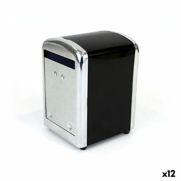 Lautasliinateline Quttin Musta 10,6 x 9,6 x 13,9 cm Hotelliala (12 osaa)