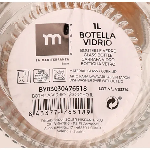 Стеклянная бутылка La Mediterránea Cтекло 1 L (24 штук)