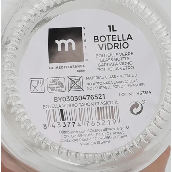 Стеклянная бутылка La Mediterránea Cтекло 1 L (24 штук)