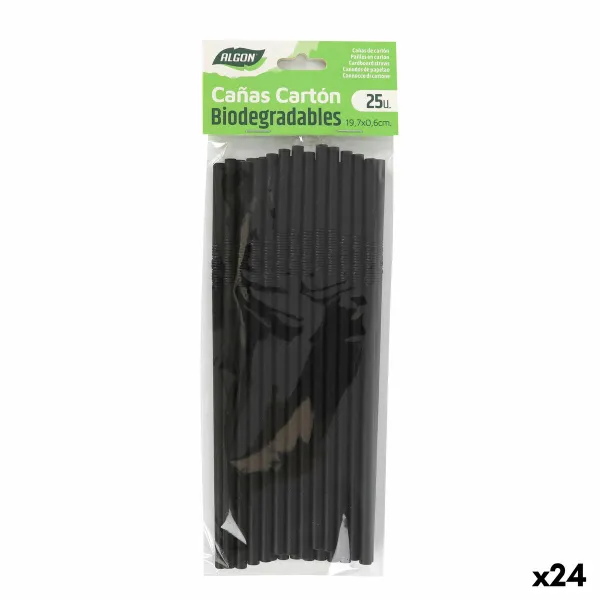 Atkārtoti Lietojams Dzērienu Salmiņš Algon Melns 19,7 x 0,6 cm 25 Daudzums 24 gb.