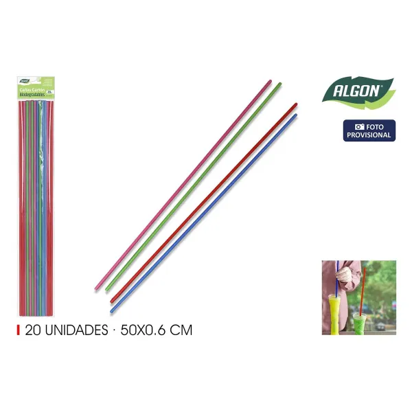 Atkārtoti Lietojams Dzērienu Salmiņš Algon 50 x 0,6 cm 20 Daudzums 24 gb.