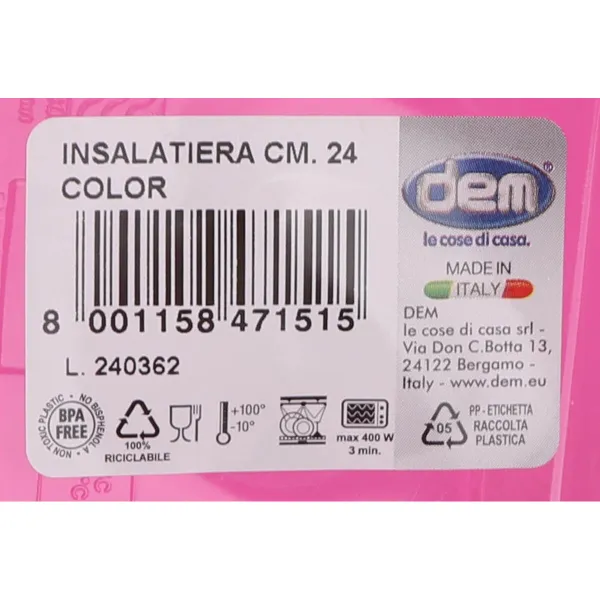 Салатница Dem Smaty color 2,7 L (12 штук)