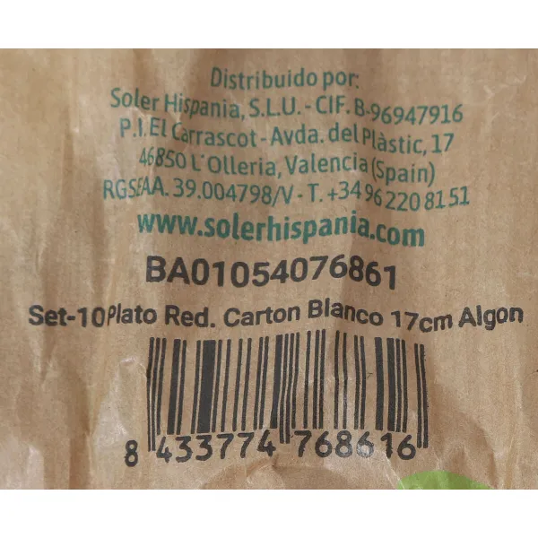 Plokštelių rinkinys Algon Balta 17 cm 10 Dalys (24 vnt.)