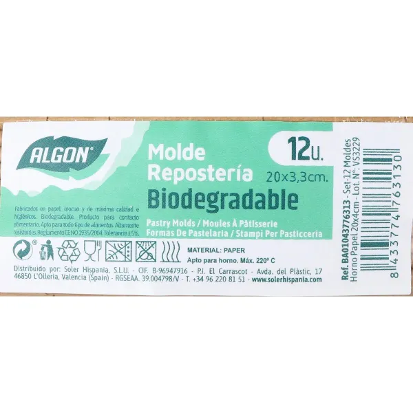 Leivontavuokasetti Algon Paperi 20 x 4 cm 12 Kappaletta (24 osaa)
