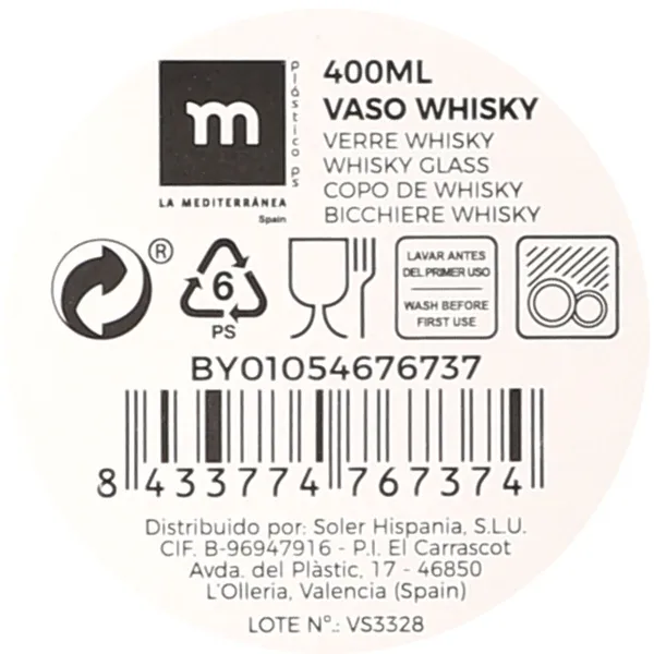 Viskilasi La Mediterránea 0,4 l (24 osaa)