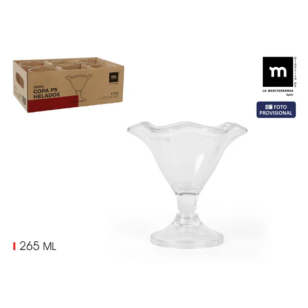 Ice Cream and Milk Shake Glass La Mediterránea (24 Units)