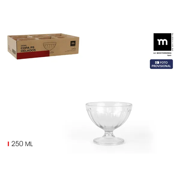 Ice Cream and Milk Shake Glass La Mediterránea 0,25 L (24 Units)