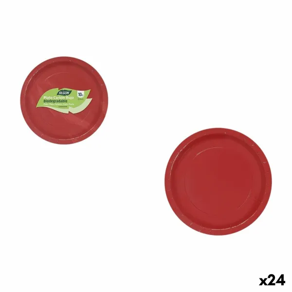 Plokštelių rinkinys Algon Raudona 20 cm 10 Dalys (24 vnt.)
