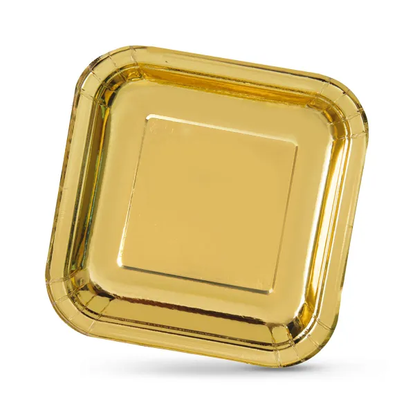 Plate set Algon Golden 26 cm 3 Pieces (18 Units)
