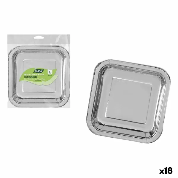 Plokštelių rinkinys Algon Sidabras 26 cm 3 Dalys (18 vnt.)