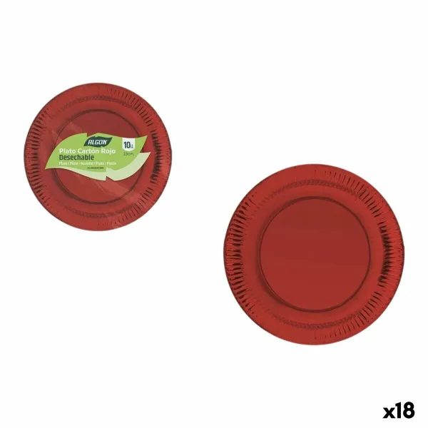 Plokštelių rinkinys Algon Raudona 23 cm 10 Dalys (18 vnt.)