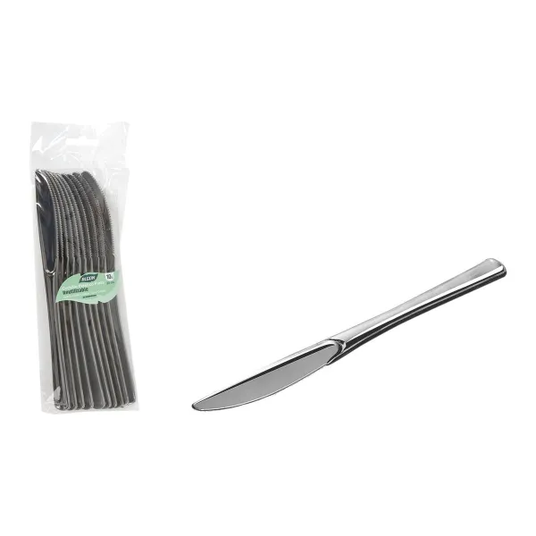 Reusable knife set Algon Silver Plastic 20 cm 10 Pieces (24 Units)