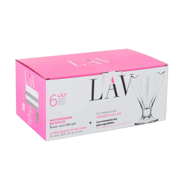 Jäätelö- ja pirtelölasi LAV Lily 250 ml 6 Kappaletta (4 osaa)