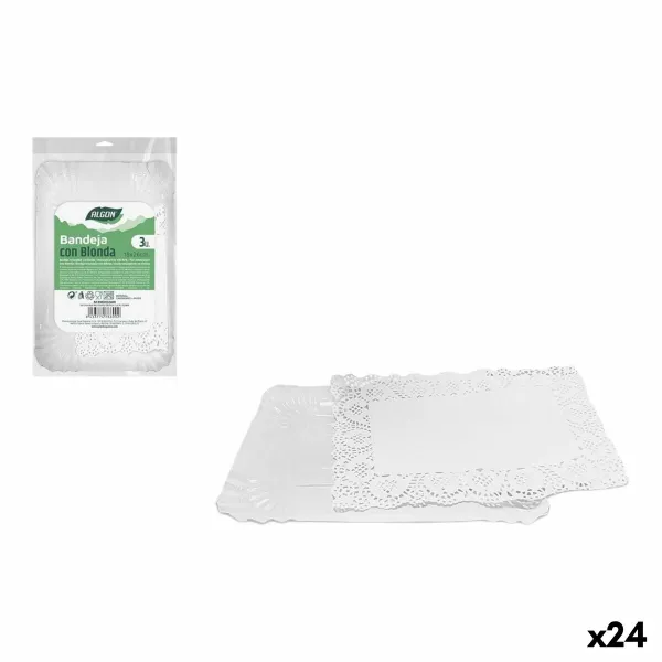 поднос для закусок Algon Прямоугольный 18 x 26 cm 3 Предметы (24 штук)