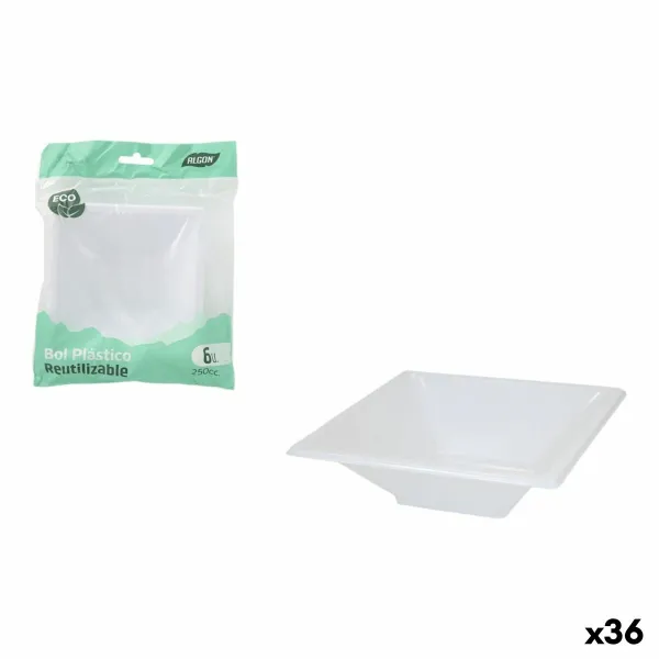 Rinkinys užkandžiams Algon Plastmasinis 250 ml 12 x 12 x 2 cm 6 Dalys (36 Vienetai)