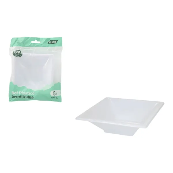 Rinkinys užkandžiams Algon Plastmasinis 250 ml 12 x 12 x 2 cm 6 Dalys (36 Vienetai)