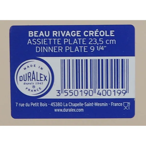 Plokščia lėkštė Duralex Beau rivage Ø 23,5 cm (48 vnt.)