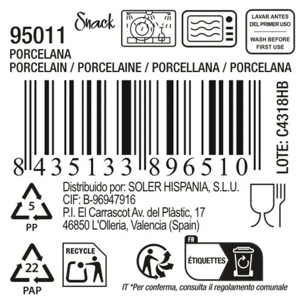 Блюдо La Mediterránea Snack 270 ml 10,2 x 10,2 x 6 cm (72 штук)
