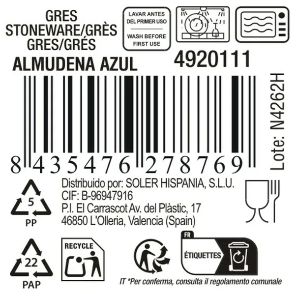 Muki La Mediterránea Almudena Sininen 200 ml (36 Osaa)