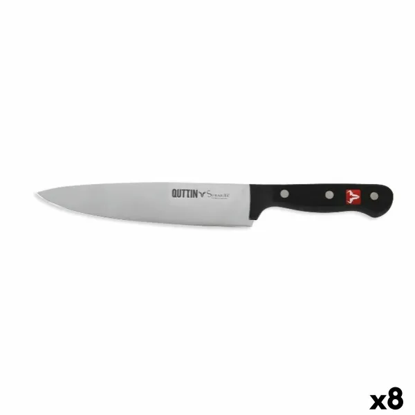 Кухонный нож Quttin SYBARITE Чёрный Серебристый 20 cm (8 штук)