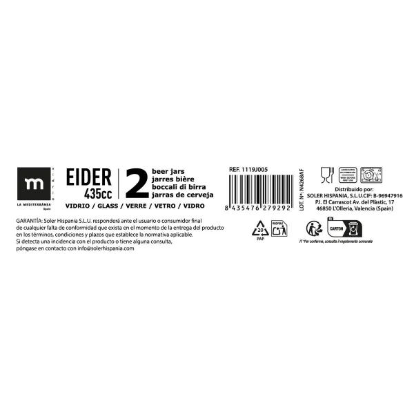 Набор кружек La Mediterránea Eider 2 Daudzums (12 gb.)