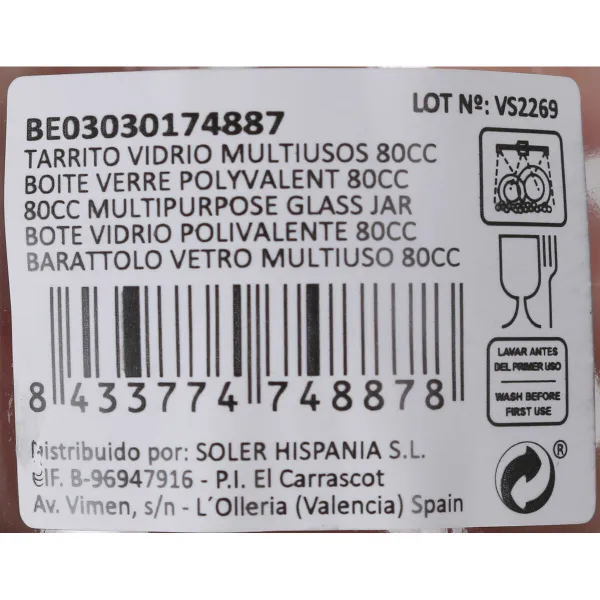 Klaaspurk Mediterraneo 80 ml (72 Ühikut)
