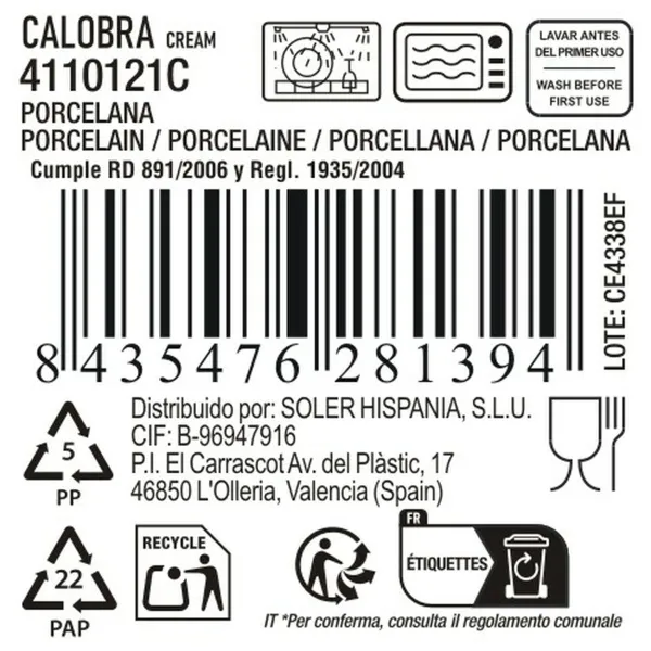 Serving Platter La Mediterránea Calobra 31,2 x 17,5 cm (24 Units)
