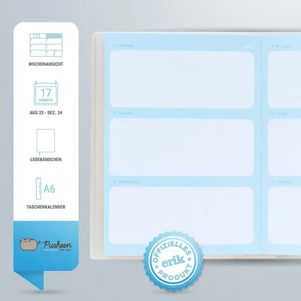Pusheen - Calendar / Weekly Planner 2023/2024 (11.3 x 16.2 cm)