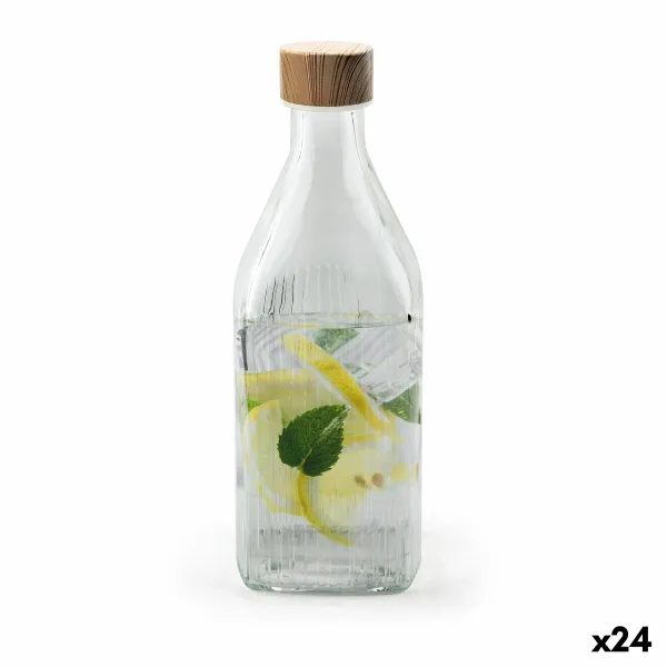 Glass Bottle La Mediterránea Metal Glass 1 L (24 Units)