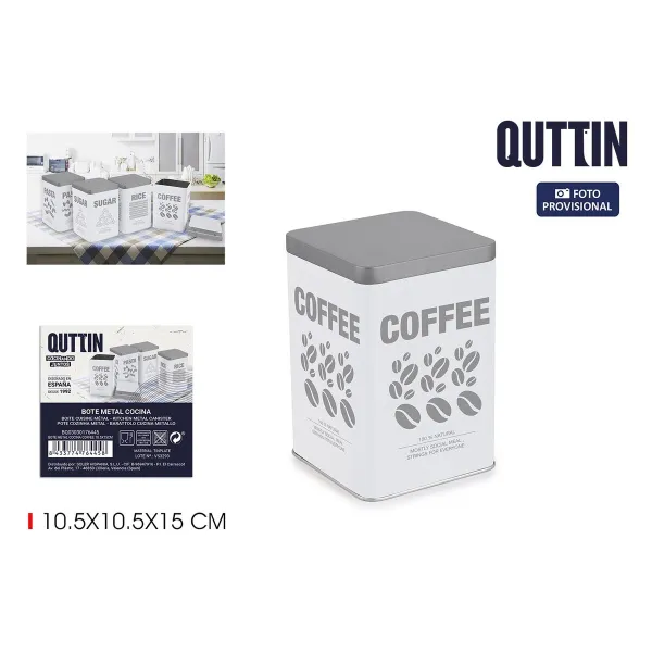 Tin Quttin COFFEE Metal 10,5 x 10,5 x 15 cm (12 Units)