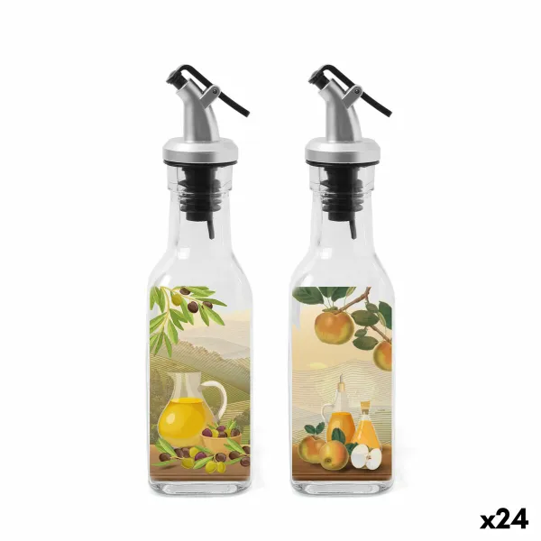Condiment Set Anna Transparent Silver Glass ABS 170 ml 5 x 5 x 20 cm 2 Pieces (24 Units)