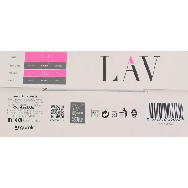 Olutlasit LAV BDG386SB1578 4 Kappaletta (6 osaa)
