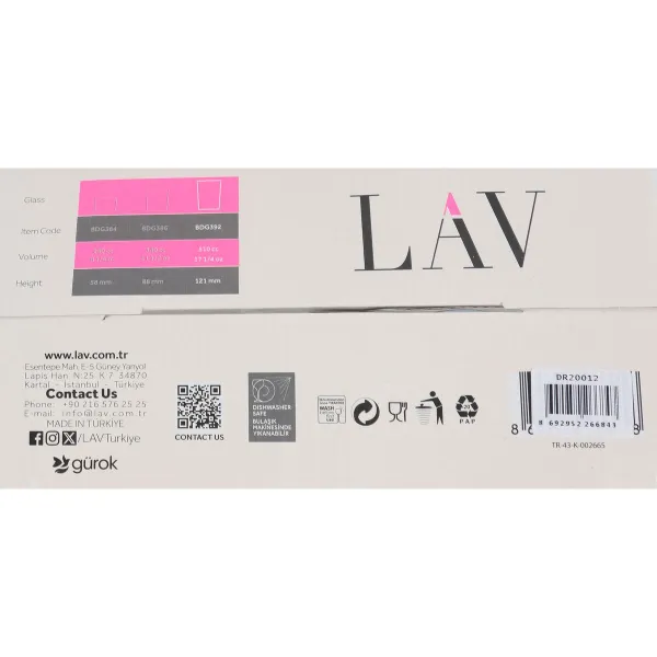 Set of glasses LAV BDG392UB4046 515 ml (6 Units)
