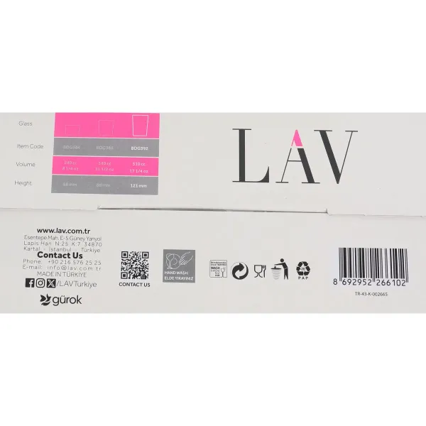 Stiklinių rinkinys LAV BDG392SB4942 515 ml (6 vnt.)