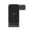 Crong PowerSpot Pivot Stand - 3-in-1 Wireless Charger for iPhone, Samsung & Android, Galaxy Watch and TWS Headphones (Black)