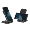 Crong PowerSpot Pivot Stand - 3-in-1 Wireless Charger for iPhone, Samsung & Android, Galaxy Watch and TWS Headphones (Black)