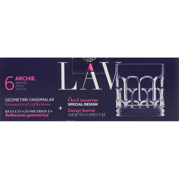 Set of glasses LAV Archie 0,37 L 6 Pieces (4 Units)
