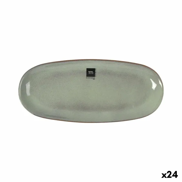 Pasniegšanas Plate La Mediterránea Macarella green Ovāls 29 x 13,5 x 2,4 cm (24 gb.)