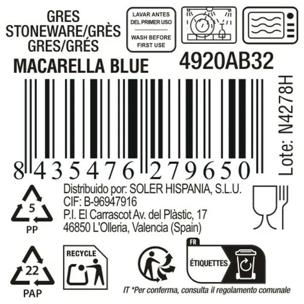 Muki La Mediterránea Macarella blue 100 ml (48 osaa)