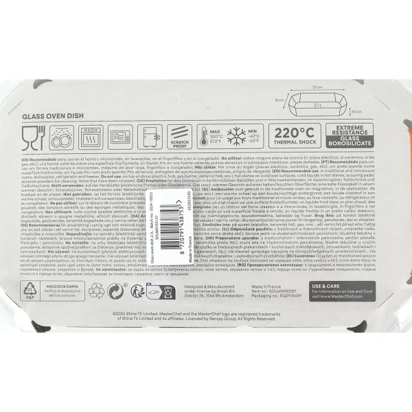 Serviravimo Lėkštė MasterChef Stačiakampis 2,2 L 27 x 18 cm (5 vnt.)