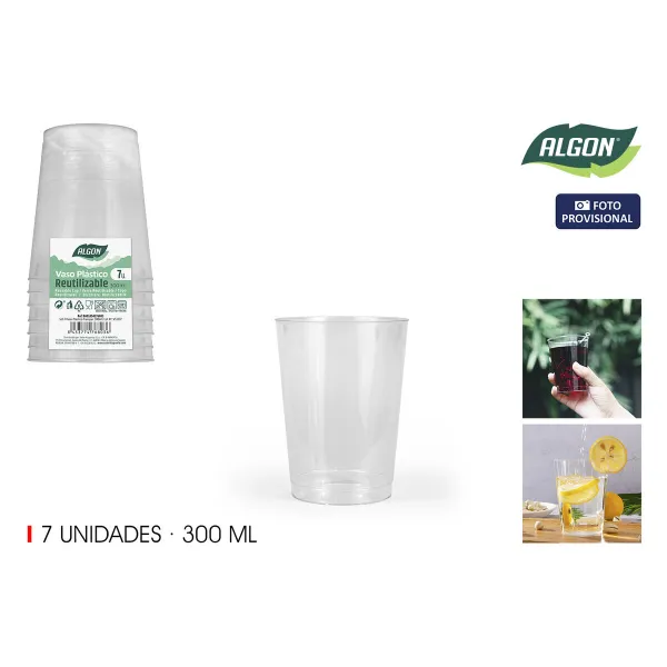 Stiklinių rinkinys Algon Plastmasinis 300 ml 7 Dalys (24 vnt.)