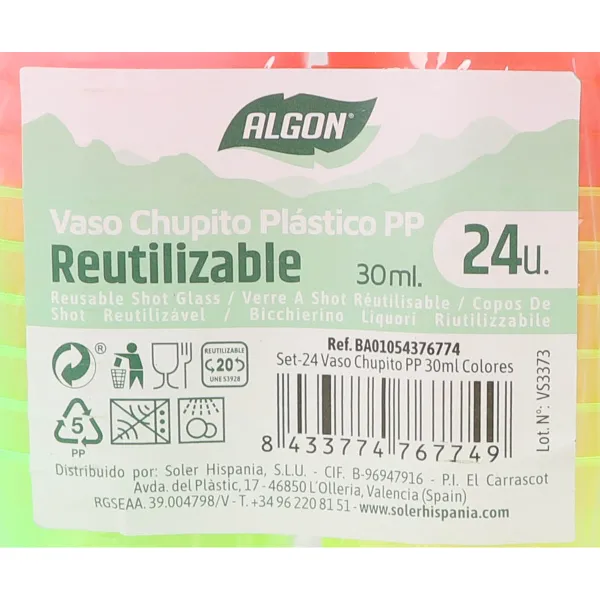 Stiklainis Algon Ø 4 cm 30 ml 24 Dalys (24 vnt.)