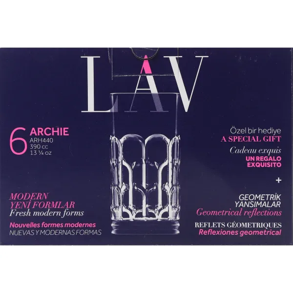 Set of glasses LAV Archie 0,39 L 6 Pieces (4 Units)