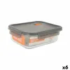 Hermētiska Pusdienu Kastīte MasterChef Pelēks Caurspīdīgs Taisnstūra 1,5 L (6 gb.)