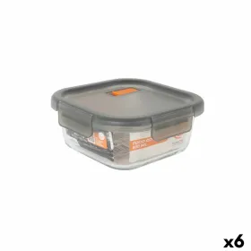 Герметичная коробочка для завтрака MasterChef Серый Прозрачный Квадратный 800 ml (6 штук)