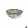 Герметичная коробочка для завтрака MasterChef Серый Прозрачный Квадратный 800 ml (6 штук)